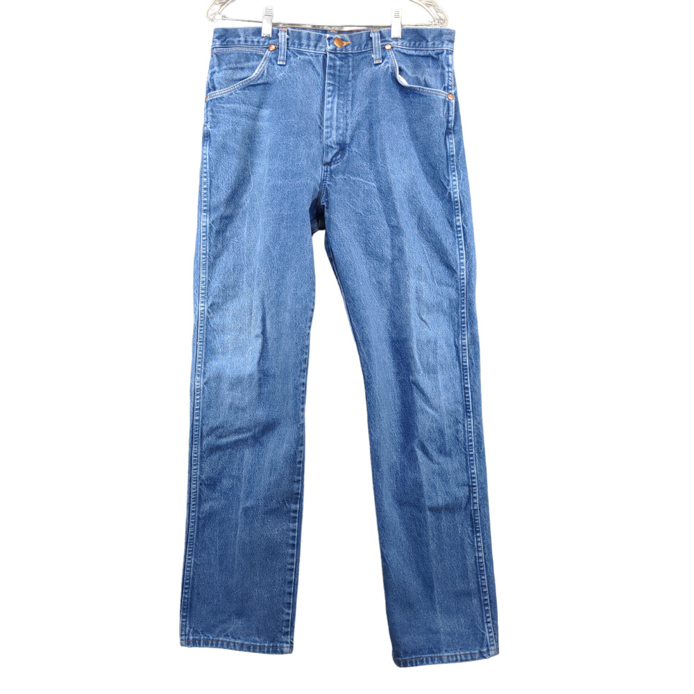 Wrangler Mens 13MWZ Cowboy Cut Jeans Blue 36x34 Stone Wash Cotton